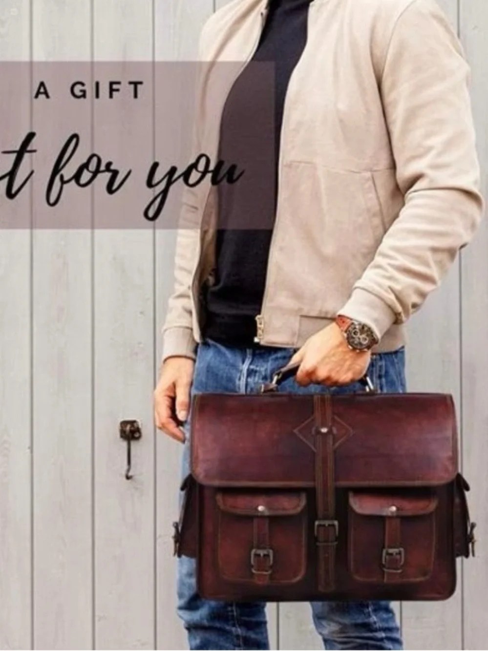 Vintage Laptop Bag for Men Full Grain Large Leather Messenger bag 18 